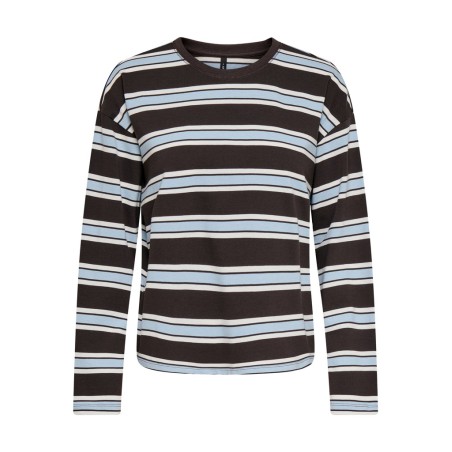 ONLY New soph langærmet Bluse - Black Coffee / Soft Chambray / Birch