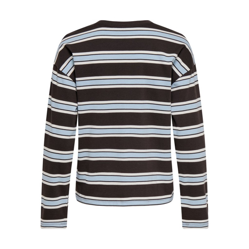 ONLY New soph langærmet Bluse - Black Coffee / Soft Chambray / Birch