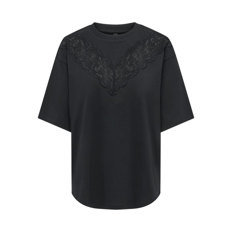 ONLY Vivvi blonde T-shirt - Black / Black Lace