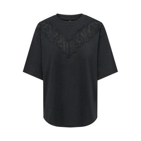 ONLY Vivvi blonde T-shirt - Black / Black Lace
