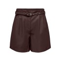 ONLY Heidi imiteret læder shorts - Coffee Bean