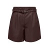 ONLY Heidi imiteret læder shorts - Coffee Bean