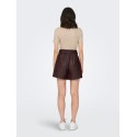 ONLY Heidi imiteret læder shorts - Coffee Bean