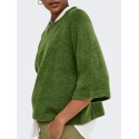 ONLY Simoni 3/4 strik pullover - Forest Night / Melange