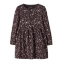 NAME IT MINI pige - Oceana langærmet kjole - Chocolate Plum