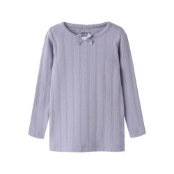NAME IT MINI pige - Folene langærmet slim bluse - Heirloom Lilac
