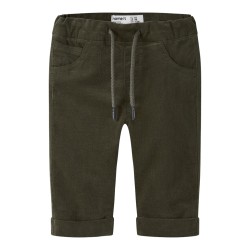 NAME IT BABY - Ben fløjlsbukser - Olive Night