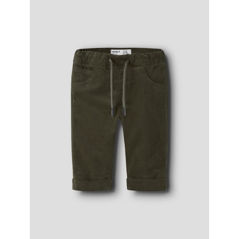 NAME IT MINI baby - Ben fløjlsbukser - Olive Night