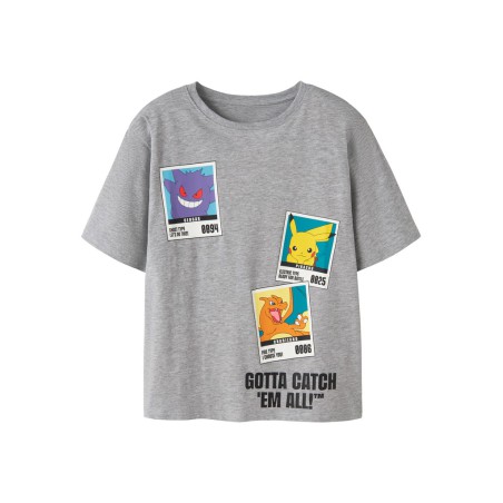 NAME IT KIDS dreng - Sebast pokemon bluse - Grey Melange