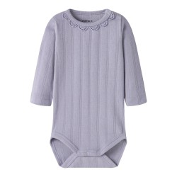 NAME IT BABY pige - Folene langærmet body - Heirloom Lilac