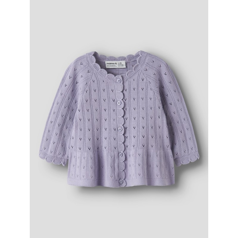 NAME IT BABY pige - Foxenia langærmet strikcardigan - Heirloom Lilac