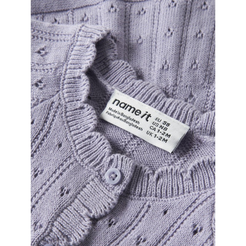 NAME IT BABY pige - Foxenia langærmet strikcardigan - Heirloom Lilac