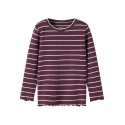 NAME IT MINI pige - Folena langærmet slim bluse - Mauve Wine