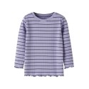 NAME IT MINI pige - Folena langærmet slim bluse - Lavender Icing