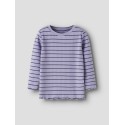 NAME IT MINI pige - Folena langærmet slim bluse - Lavender Icing