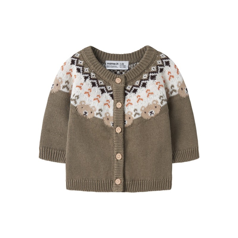 NAME IT BABY dreng - Osmane langærmet strikcardigan - Mermaid
