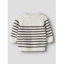 NAME IT BABY dreng - Ostripea lagærmet striktrøje - Antique White