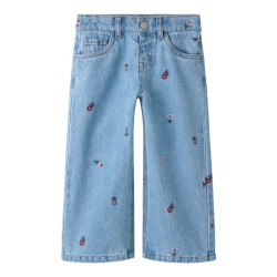 NAME IT MINI pige - Rose wide jeans - Medium Blue Denim