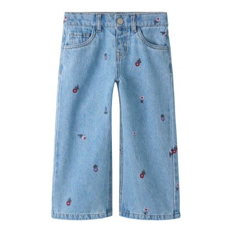 NAME IT MINI pige - Rose wide jeans - Medium Blue Denim