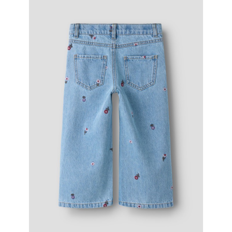NAME IT MINI pige - Rose wide jeans - Medium Blue Denim