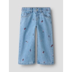NAME IT MINI pige - Rose wide jeans - Medium Blue Denim