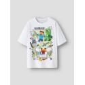 NAME IT KIDS dreng - Sena Minecraft T-shirt - Bright White