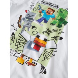 NAME IT KIDS dreng - Sena Minecraft T-shirt - Bright White
