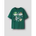 NAME IT KIDS dreng - Sena Minecraft T-shirt - Evergreen