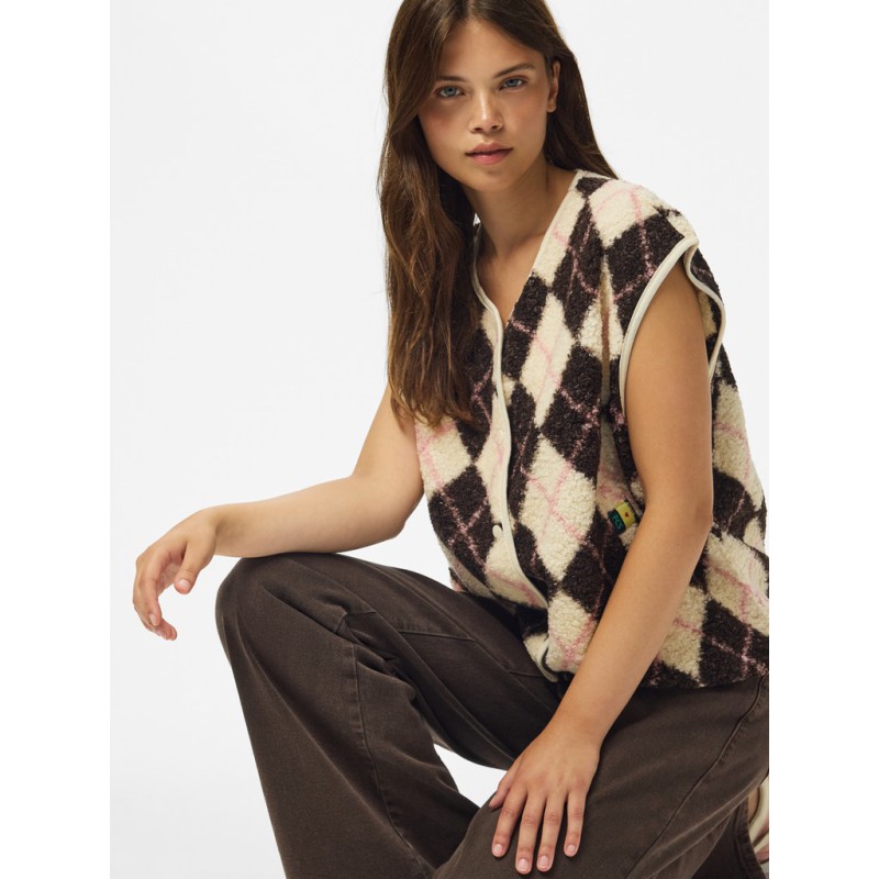 PIECES Katty teddy vest - Birch