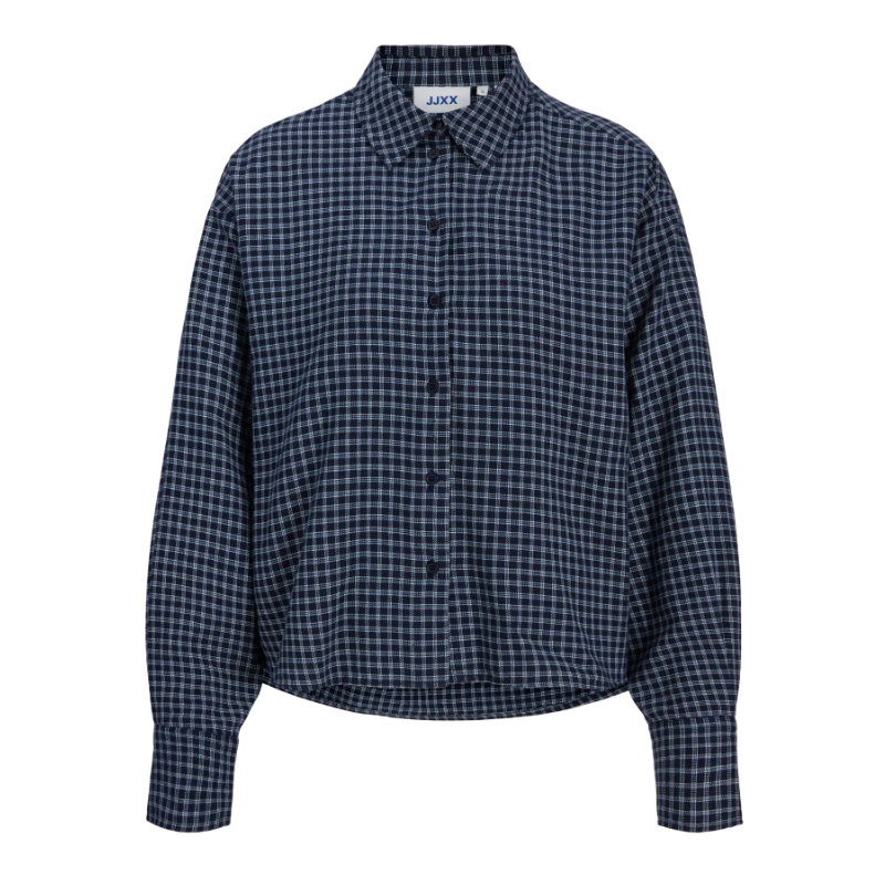 JJXX TEEN Jamie check flannel langærmet skjorte - Night Sky