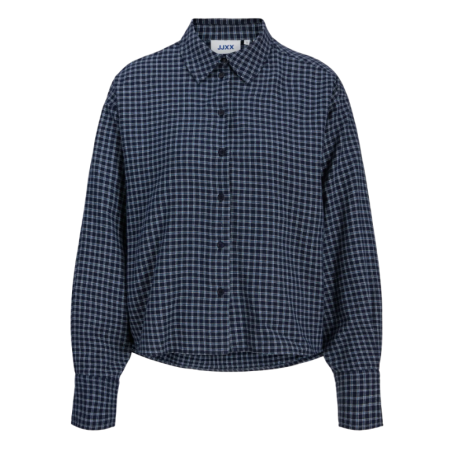 JJXX TEEN Jamie check flannel langærmet skjorte - Night Sky