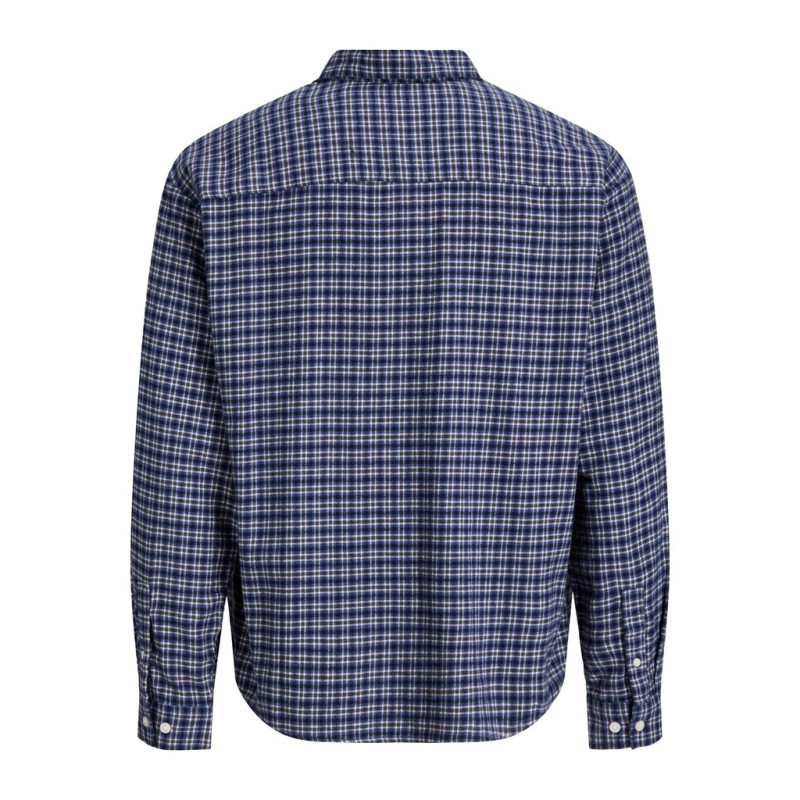 JACK & JONES PLUS Frederiksberg flannel langærmet skjorte - Crown Blue