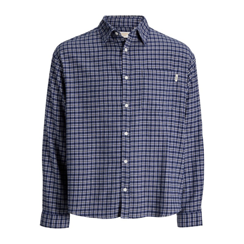 JACK & JONES PLUS Frederiksberg flannel langærmet skjorte - Crown Blue