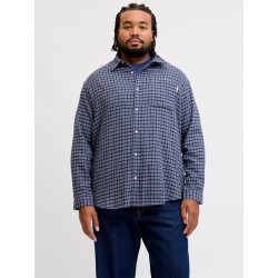 JACK & JONES PLUS Frederiksberg flannel langærmet skjorte - Crown Blue