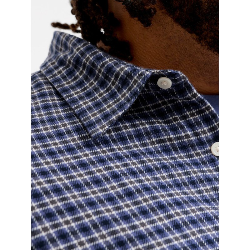JACK & JONES PLUS Frederiksberg flannel langærmet skjorte - Crown Blue