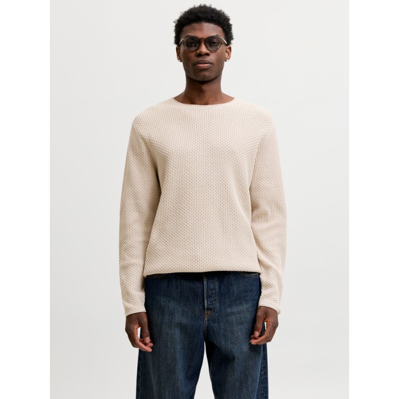JACK & JONES Blumason striktrøje - Silver Lining