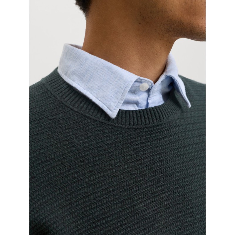 JACK & JONES Riley langærmet striktrøje - Scarab