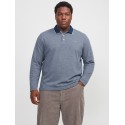 JACK & JONES PLUS Blualves langærmet polo - Insignia Blue