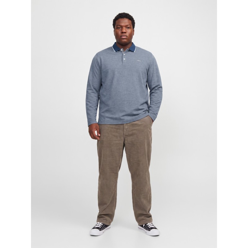 JACK & JONES PLUS Blualves langærmet polo - Insignia Blue