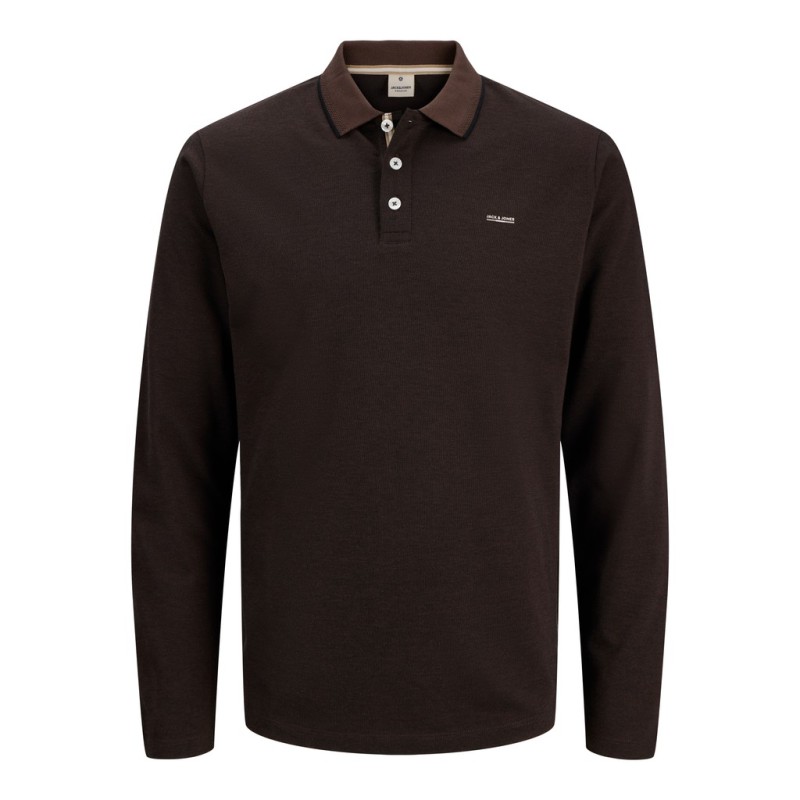 JACK & JONES PLUS Blualves langærmet polo - Hot Fudge