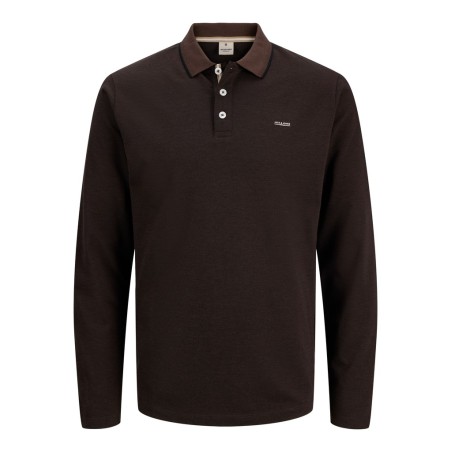 JACK & JONES PLUS Blualves langærmet polo - Hot Fudge