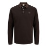 JACK & JONES PLUS Blualves langærmet polo - Hot Fudge