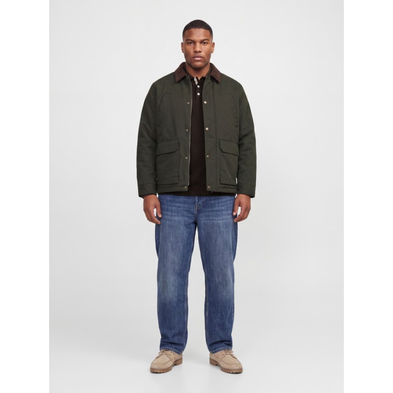 JACK & JONES PLUS Blualves langærmet polo - Hot Fudge