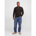 JACK & JONES PLUS Blualves langærmet polo - Hot Fudge