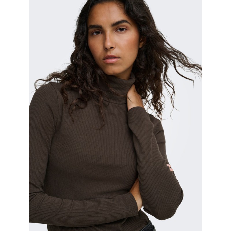 JDY Reno langærmet højhalset bluse - Mulch
