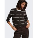 JDY Chloe strikcardigan - Chocolate Torte / Melange