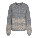 JDY Dina on faroe island strik pullover - Dark Grey Melange