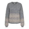 JDY Dina on faroe island strik pullover - Dark Grey Melange