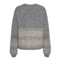 JDY Dina on faroe island strik pullover - Dark Grey Melange