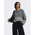 JDY Dina on faroe island strik pullover - Dark Grey Melange